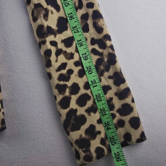 Zara NWT Leopard Print Tie Front Blouse Long Bell Sleeve Collared Shirt Medium - Picture 10 of 10